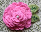 Sister Lula Hair Clip - Pink Layered felt flower