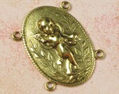 6 Antique Gold 4 Ring Connector Cherub Jewelry Finding 585