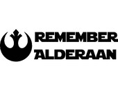 Rebel Alliance - Remember Allderan vinyl decal for cars, laptops, etc - 9x4 inches