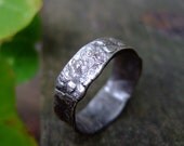 Women's nature textured fine silver wedding band: Urchin