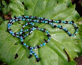 Onyx & turquoise beaded necklace: Punctuation
