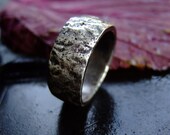Strong Oak, handmade wide silver ring