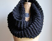 Super Snuggly chunky knit Black cowl.
