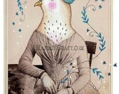 Victorian bird art print, "The Bird Watcher's Garland"