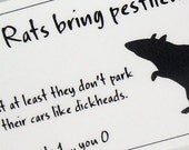8 laminated mini notes for bad parking - rats WG209