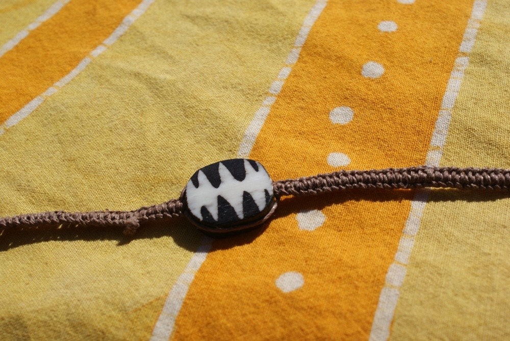 Kenyan Lightning Bolt Batik Hemp Bracelet/Anklet