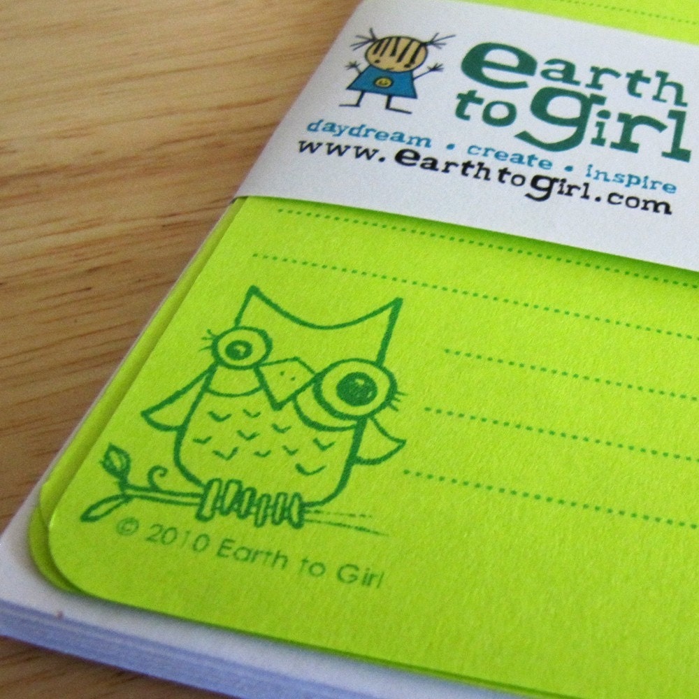 Personalized Owl Stationery Set - Lime