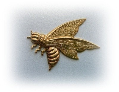 15 - QUEEN BEE Raw Brass Jewelry Findings (BF)