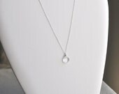 Raindrop Necklace - clear swarovski crystal sterling silver  - simple wedding or everyday jewelry - adencreations