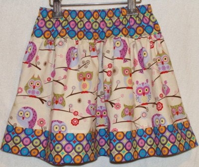 3 Toddler Cream Owl Gathered Skirt