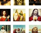 Jesus Christ inchies digital collage sheet religious Christian and Catholic art 1inch square 25mm x 25mm Renaissance Holy Card medieval