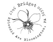 Round Address Stamp - WOOD HANDLE - Bridget
