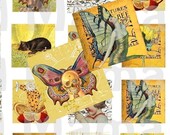 Yellow Whimsy Digital Collage Sheet 1x1 inch Square
