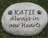 Loving Pet Memorial Stones Made with Natural River Rock