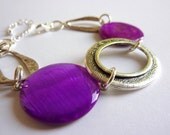 Purple Caro Bracelet - Mother of Pearl and Silver