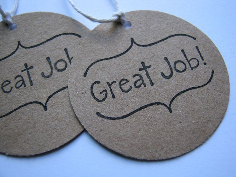 Brown Paper Tags - cute great job tags