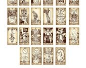 Miniature Dollhouse Tarot Card digital collage sheet for BJD Blythe and more printable props