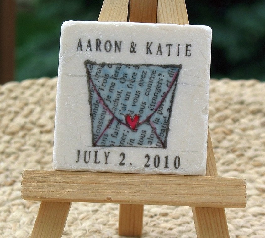 Heart Sealed Envelope Save the Date Magnets, Set of 75
