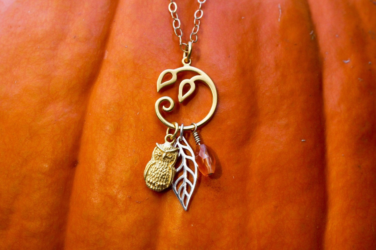 Falling for You- Owl Charm Necklace