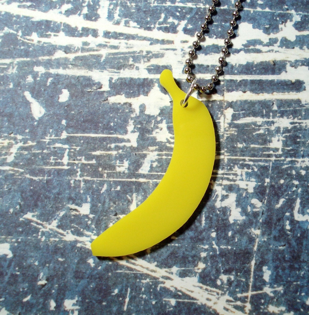 Yellow Banana Necklace - Fake Food Acrylic Jewelry