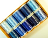 WonderFil 40 Weight Rayon Blue Thread Pack