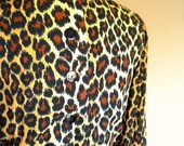 ON SALE Leopard Print Vintage Dress / Vintage Leopard Print Hourglass Turtleneck Dress