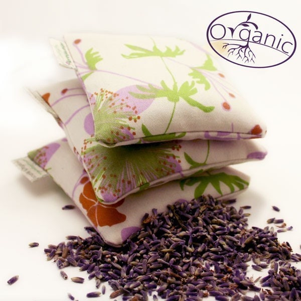 Organic Lavender Sachet - natural USA grown Organic Cotton - herbolution