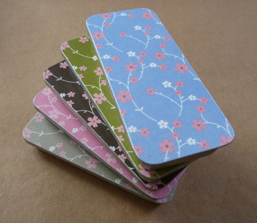 Itsy Bitsy Floral Slide Top Box Tins - Set of 5 Large Tins