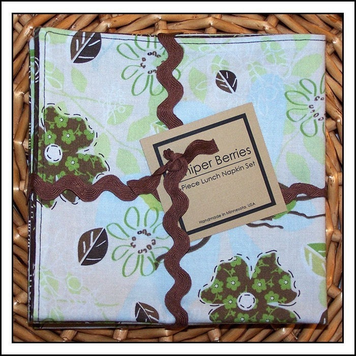 Robin's Egg Bird Nest Cloth Lunch Napkin Set