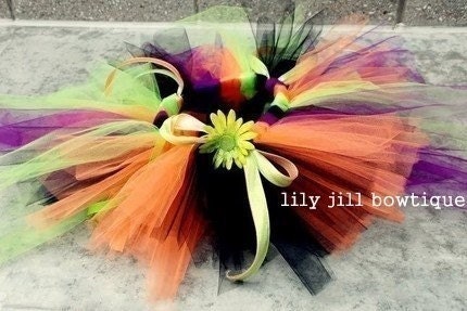 Witch, Tutu Halloween costumes W/ tulle Bow, infant, baby, girls