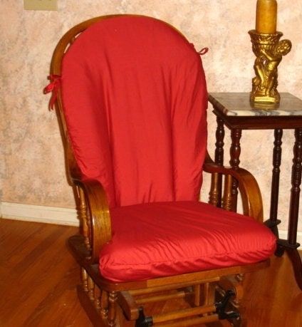Holiday Glider Rocker Slip Cover- RED - Many Fabrics to CHOOSE from- Family Room or Nursery