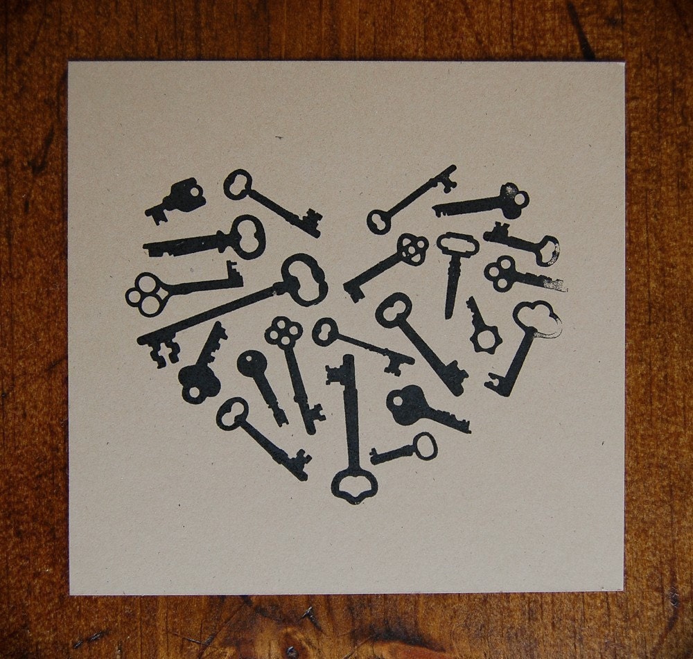 key to my heart paper print