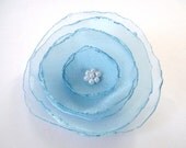 romantic ice blue rose flower brooch