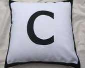 Monogrammed pillows -alphabet word letter - Set of 2 - Customize color and letter 20 inch