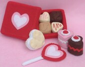 Valentine Sweets Felt Food PDF Pattern - Box Chocolates, Lollipop, Heart Petit Fours  Cakes, Sandwich Cookie
