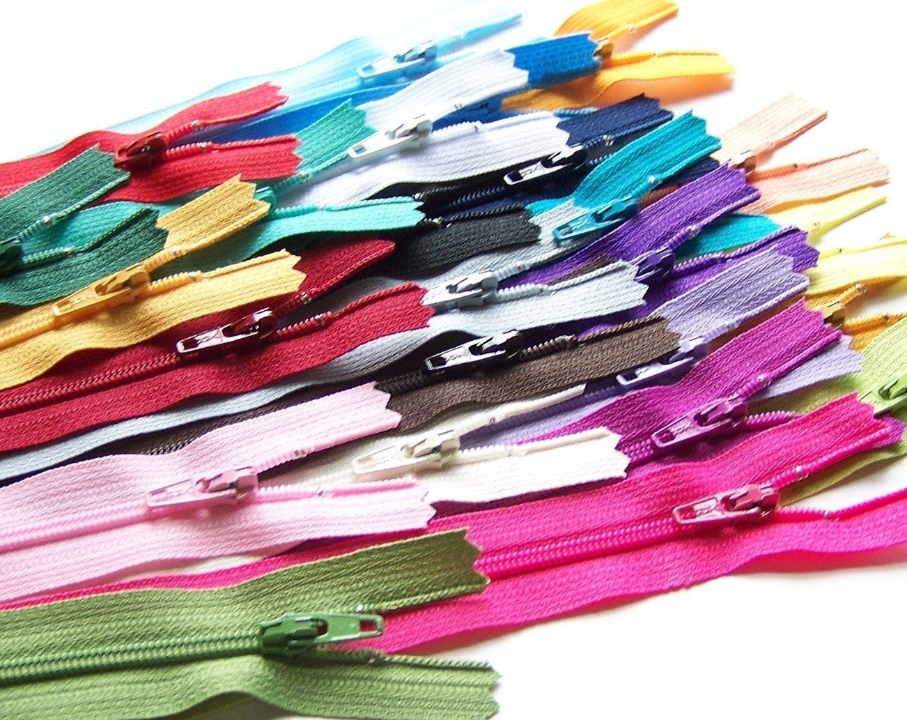 SALE 100 piece YKK Zipper Sampler Pack 8 Inch red orange yellow blue green brown magenta pink teal bright bold colors