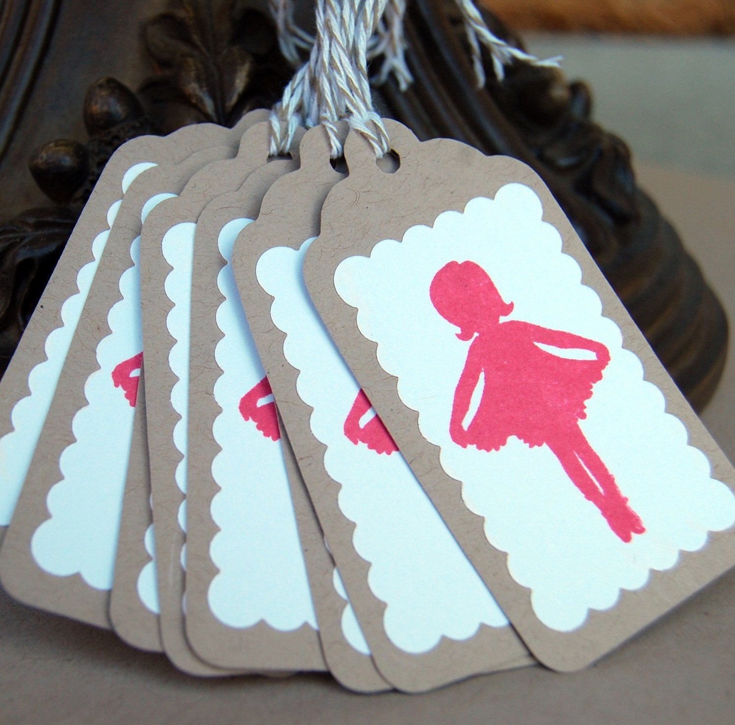 Little Miss Curtsey in Pink - Gift Tags