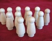 12 No. 3 Girl with Skirt Peg Dolls