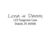 Address Stamp -  WOOD HANDLE - Lena and Danny