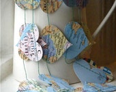Recycled Map Paper Garland One World