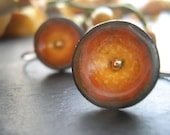 Enamel Earrings Poppy Jewelry Burnt Sugar MADE TO ORDER