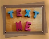 Vintage Alphabet Letters Handmade Text Me Greeting Card