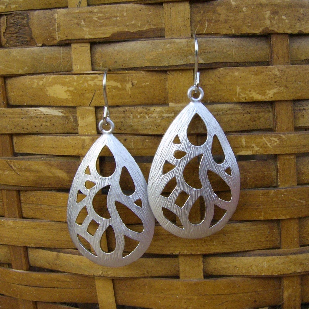Crescent Moon Tear Drop Earrings
