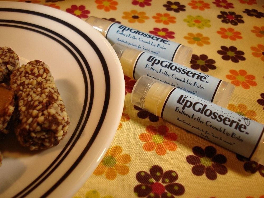Vegan Lip Balm - Buttery Toffee Crunch - Handmade