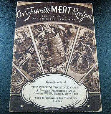 Vintage Cookbook 1930s Our FAVORITE MEAT RECIPES Booklet Advertising Ephemera