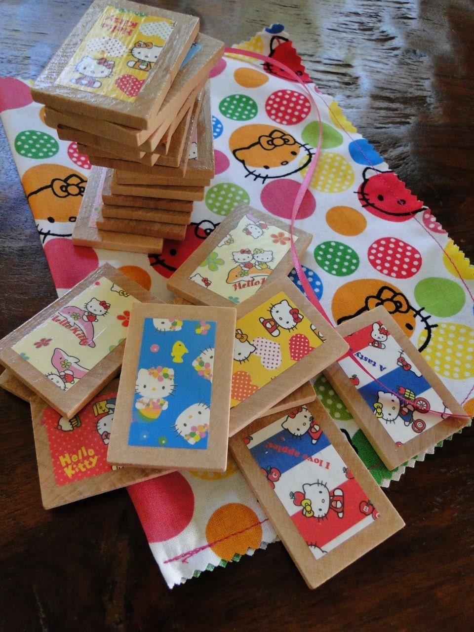 Cute Hello Kitty matching memory game 24 tiles MADE TO ORDER