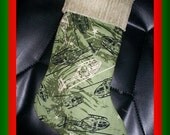 Helicopters Choppers and Chenille Handmade Christmas Stocking with FREE US and Canada SHIPPING