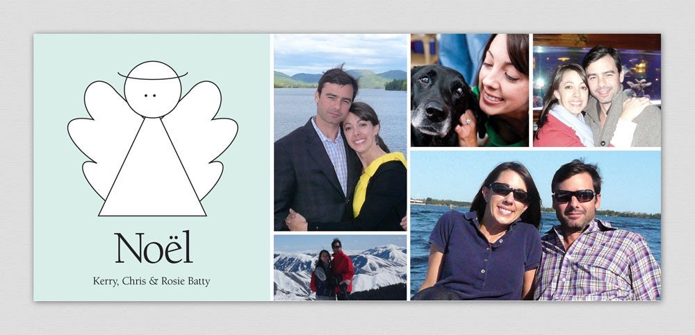 Angel Noel Customizable Holiday Photo Card - 4x9