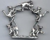 Pewter Cat Napkin Rings set of 4