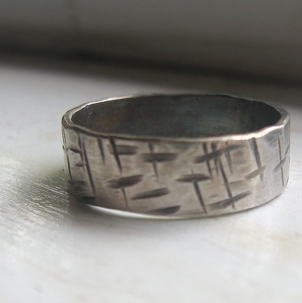 Mens Wedding Band rustic Ring